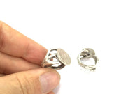 Adjustable Ring Blank, (15mm blank ) Antique Silver Plated Brass G4978
