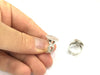 Adjustable Ring Blank, (15mm blank ) Antique Silver Plated Brass G4969