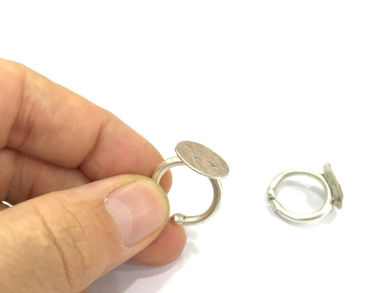 Adjustable Ring Blank, (15mm blank ) Antique Silver Plated Brass G4970