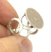 Adjustable Ring Blank, (15mm blank ) Antique Silver Plated Brass G4972