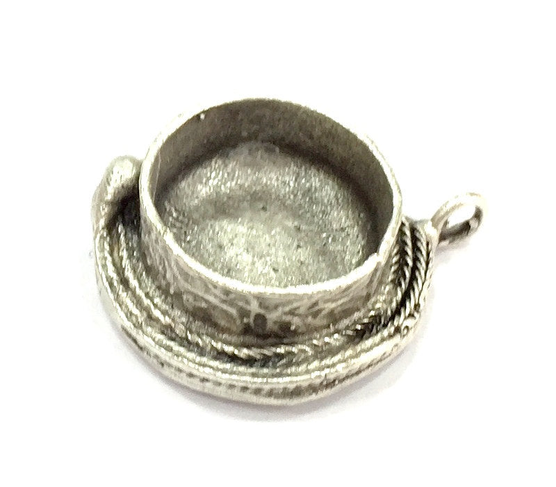 Antique Silver Plated Brass  Mountings , Blanks (16 mm blank) G4982