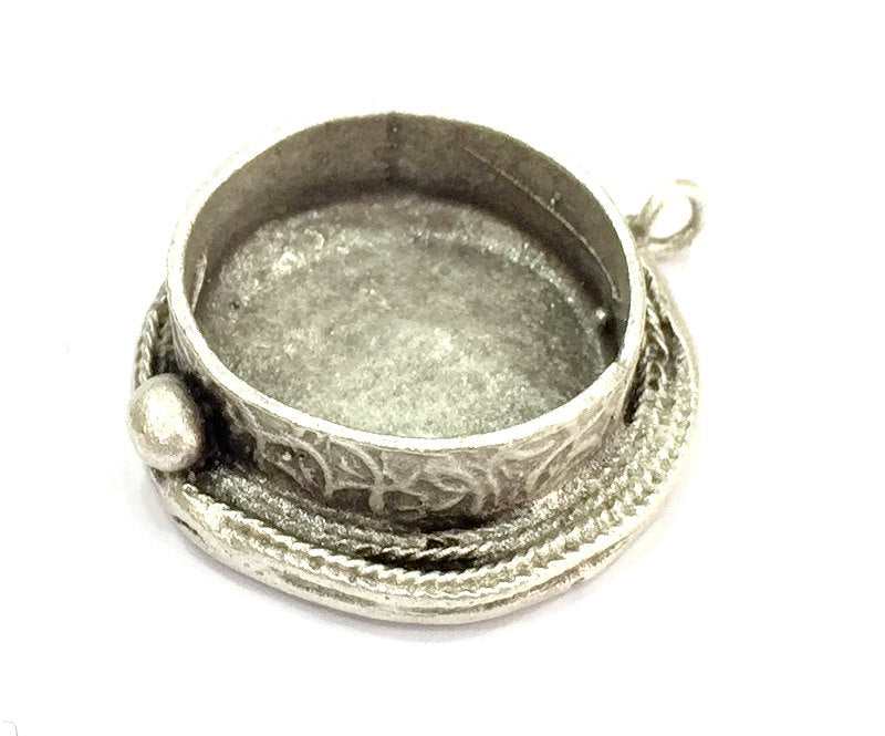 Antique Silver Plated Brass  Mountings , Blanks (20 mm blank) G4983