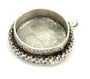 Antique Silver Plated Brass  Mountings , Blanks (25 mm blank) G4987