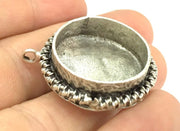 Antique Silver Plated Brass  Mountings , Blanks (25 mm blank) G4987