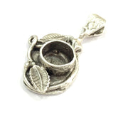 Antique Silver Plated Brass  Mountings , Blanks (10 mm blank) G13672