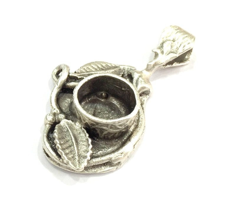 Antique Silver Plated Brass  Mountings , Blanks (10 mm blank) G13672