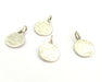 10 Silver Stamp Charms Antique Silver Plated Brass 10pcs (10mm)  G4996