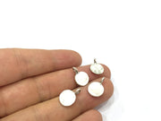 4 Pcs  Antique Silver Plated Brass  Charms 10mm  G4996