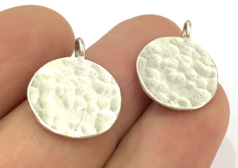 10 Pcs  Antique Silver Plated Brass  Charms 16mm  G4997