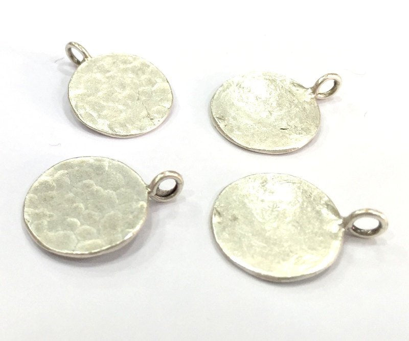 2 Pcs  Antique Silver Plated Brass  Charms 16mm  G4997