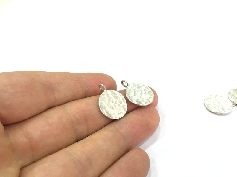 10 Pcs  Antique Silver Plated Brass  Charms 16mm  G4997