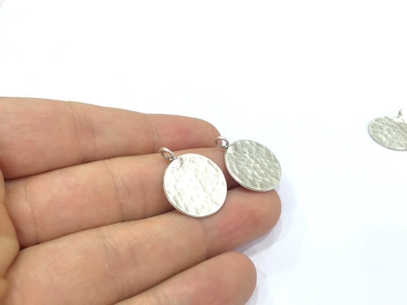 2 Pcs  Antique Silver Plated Brass  Charms 20mm  G4998