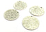4 Stamp Charms Antique Silver Plated Brass Charms  20mm  G5003