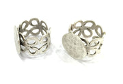 Adjustable Ring Blank, (15mm blank ) Antique Silver Plated Brass G5008