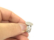 Adjustable Ring Blank, (15mm blank ) Antique Silver Plated Brass G5010