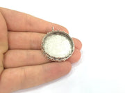 Antique Silver Plated Brass  Mountings , Blanks (30 mm blank) G5012