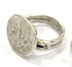 Adjustable Ring Blank, (15mm blank ) Antique Silver Plated Brass G5017