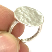 Adjustable Ring Blank, (15mm blank ) Antique Silver Plated Brass G5022