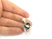 Antique Silver Plated Brass  Mountings , Blanks ( 10 mm blank) G5029