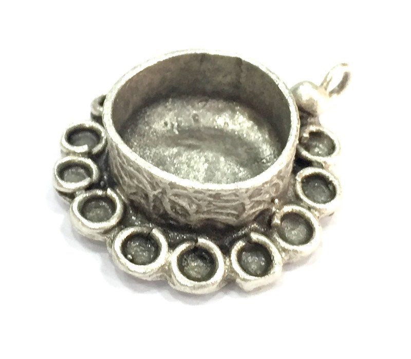 Antique Silver Plated Brass  Mountings , Blanks ( 16 mm blank) G5033