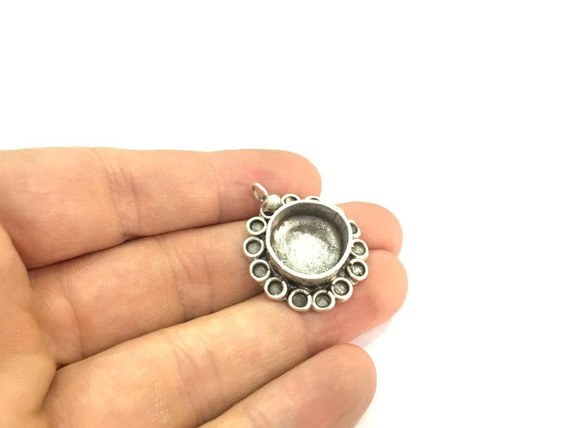 Antique Silver Plated Brass  Mountings , Blanks ( 16 mm blank) G5033