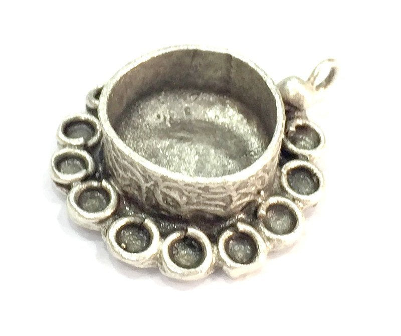 Antique Silver Plated Brass  Mountings , Blanks ( 16 mm blank) G5033