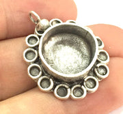 Antique Silver Plated Brass  Mountings , Blanks ( 16 mm blank) G5033