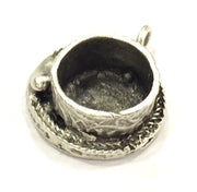 Antique Silver Plated Brass  Mountings , Blanks ( 10 mm blank) G5036