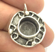 Antique Silver Plated Brass  Mountings , Blanks ( 10 mm blank) G5037