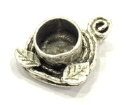 Antique Silver Plated Brass  Mountings , Blanks ( 10 mm blank) G5040