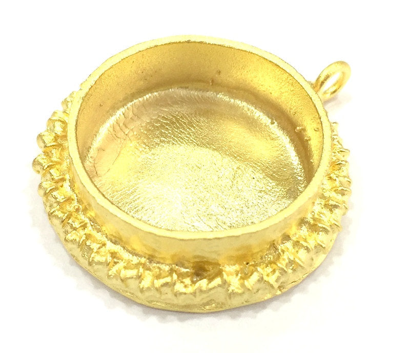 Gold Plated Brass Mountings ,  Blanks   (20 mm blank) G5049