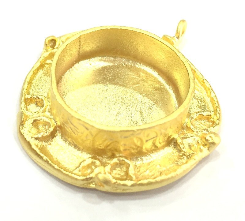 Gold Plated Brass Mountings ,  Blanks   (20 mm blank) G5050