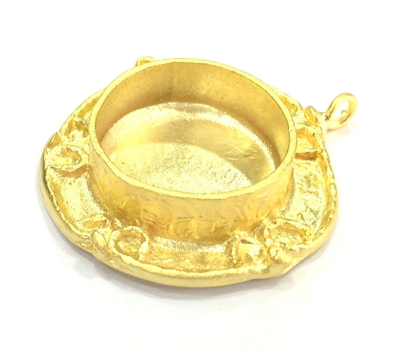 Gold Plated Brass Mountings ,  Blanks   (20 mm blank) G5050