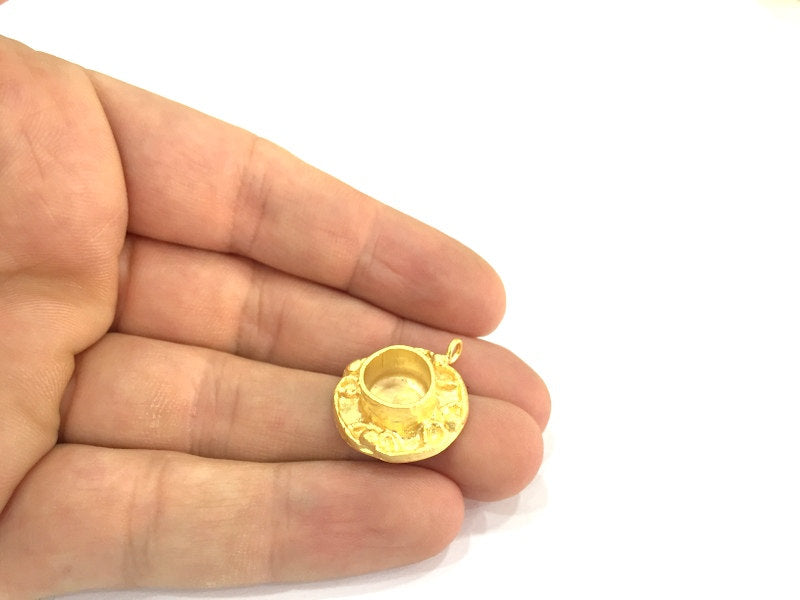 Gold Plated Brass Mountings ,  Blanks   (10 mm blank) G5053