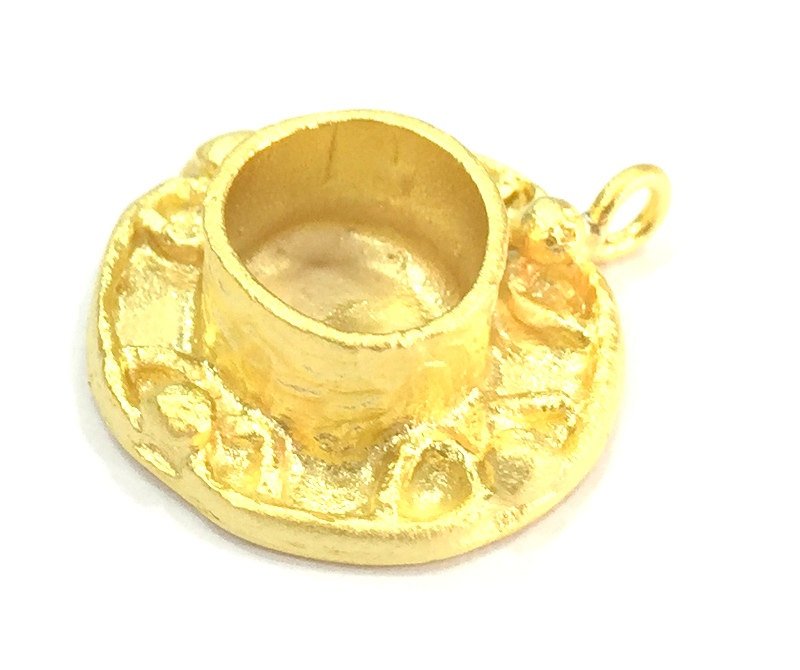 Gold Plated Brass Mountings ,  Blanks   (10 mm blank) G5053