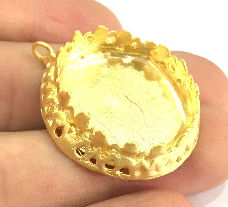 Gold Plated Brass Mountings ,  Blanks   (25 mm blank) G5054