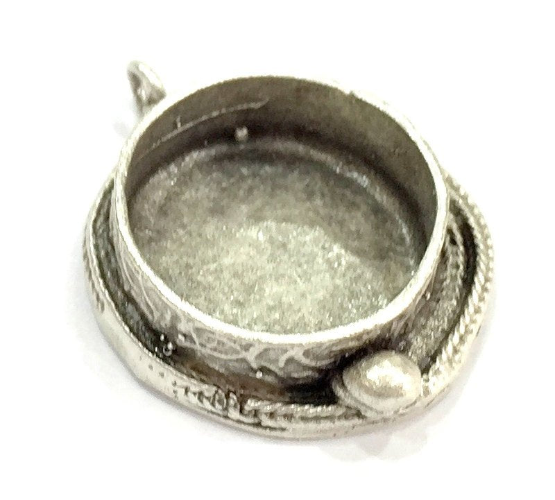 Antique Silver Plated Brass  Mountings , Blanks (20 mm blank) G4983
