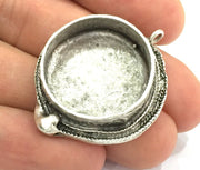 Antique Silver Plated Brass  Mountings , Blanks (25 mm blank) G4984