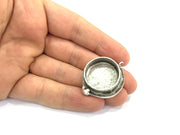 Antique Silver Plated Brass  Mountings , Blanks (25 mm blank) G4984