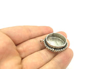 Antique Silver Plated Brass  Mountings , Blanks (25 mm blank) G4987