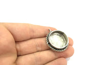 Antique Silver Plated Brass  Mountings , Blanks (25 mm blank) G4987