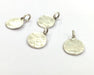 10 Silver Stamp Charms Antique Silver Plated Brass 10pcs (10mm)  G4996