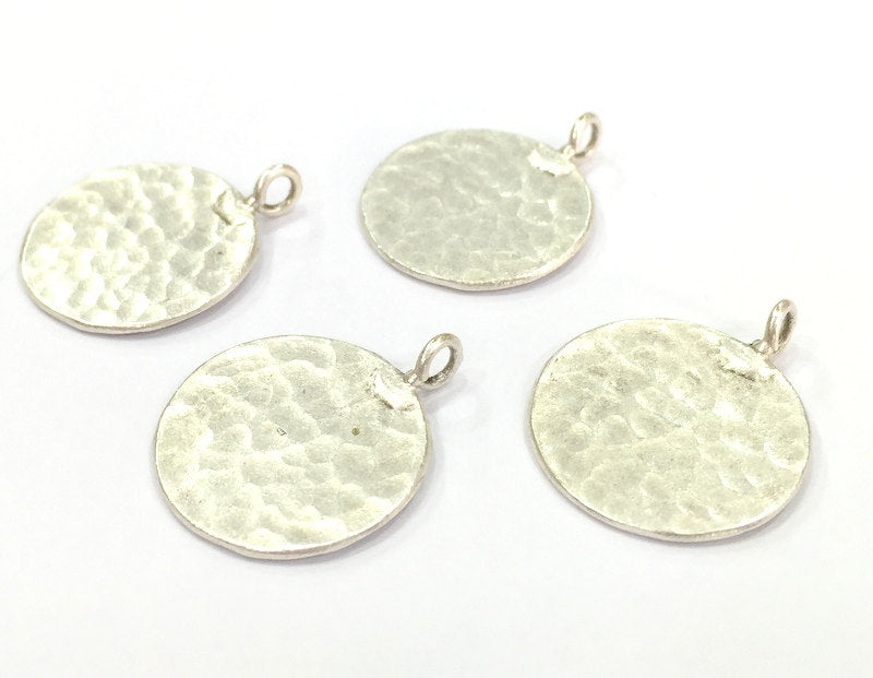 2 Pcs  Antique Silver Plated Brass  Charms 20mm  G4998