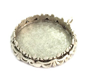 Antique Silver Plated Brass  Mountings , Blanks (30 mm blank) G5012
