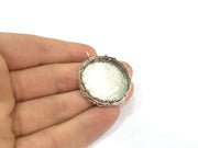 Antique Silver Plated Brass  Mountings , Blanks (30 mm blank) G5012