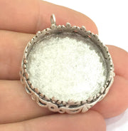Antique Silver Plated Brass  Mountings , Blanks (30 mm blank) G5012
