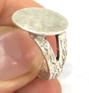 Adjustable Ring Blank, (15mm blank ) Antique Silver Plated Brass G5018