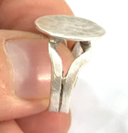 Adjustable Ring Blank, (15mm blank ) Antique Silver Plated Brass G5021