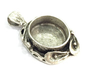 Antique Silver Plated Brass  Mountings , Blanks ( 20 mm blank) G5031