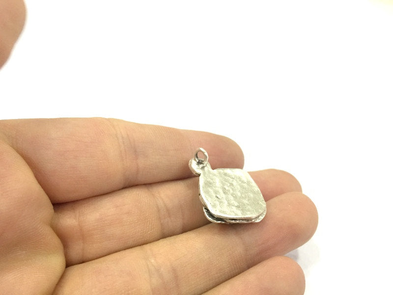 Antique Silver Plated Brass  Mountings , Blanks ( 10 mm blank) G5040